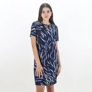 Women's Printed Casual Dress,Navy/Black Fresh Fit