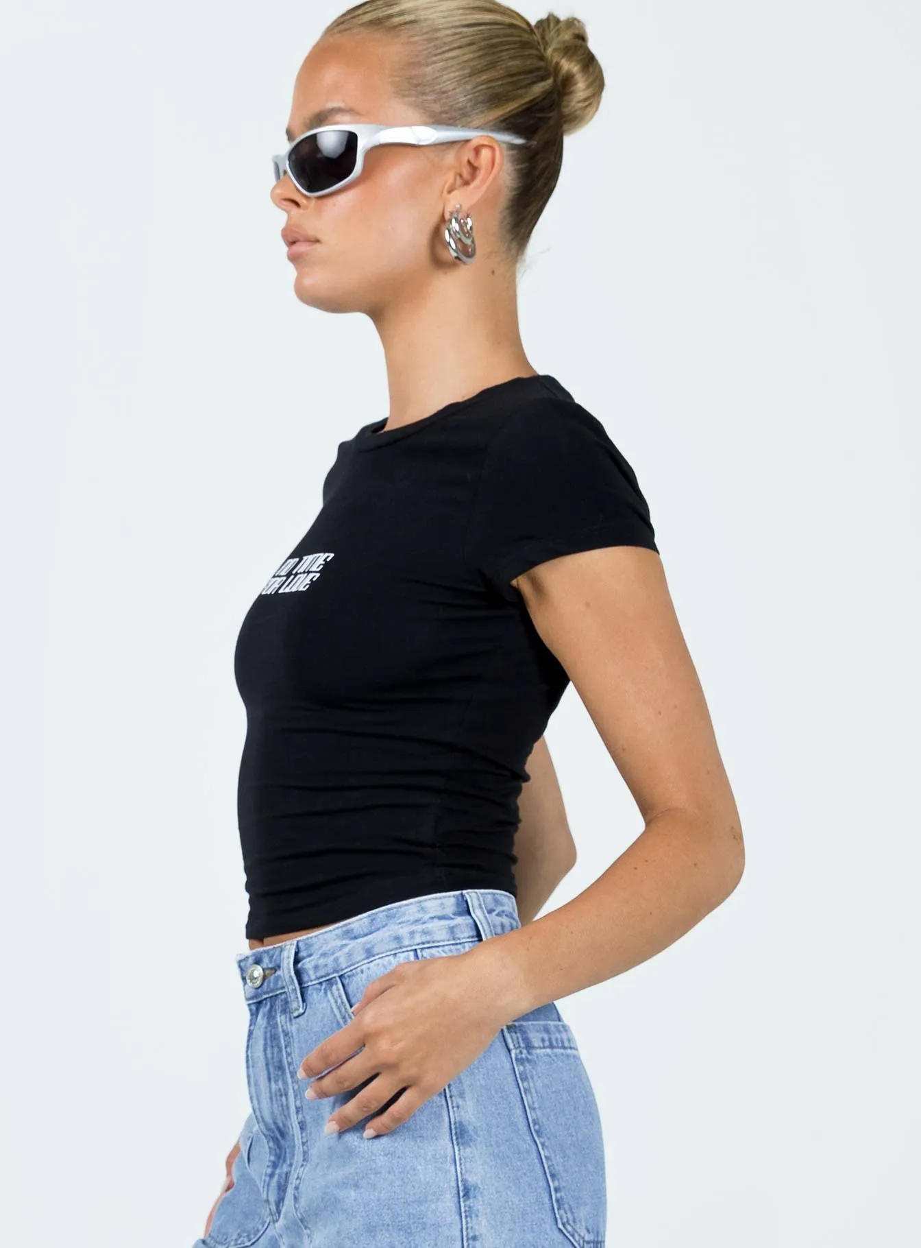 Breathable Waistband No Time For Love Tee Black