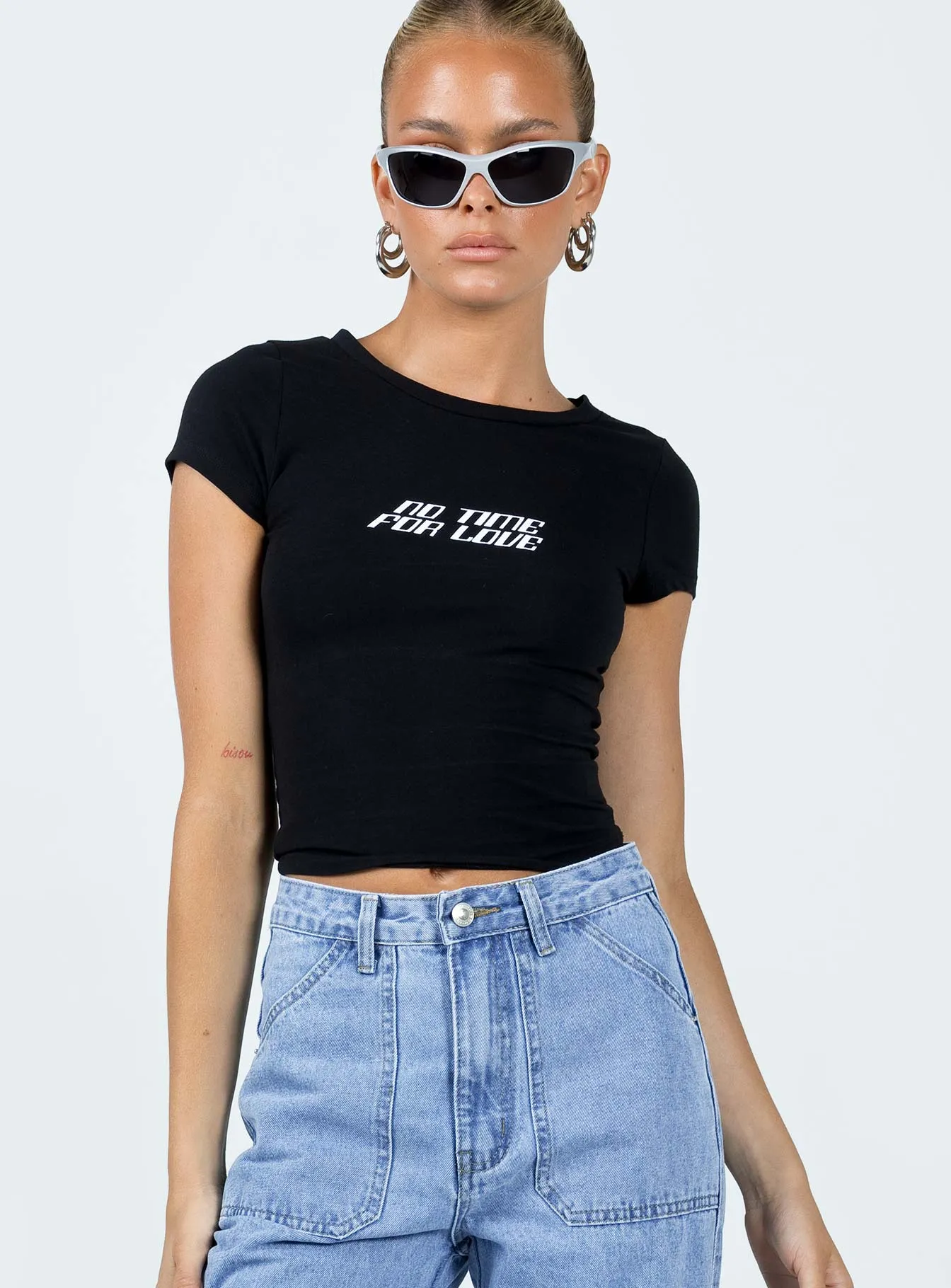 Urban Style No Time For Love Tee Black