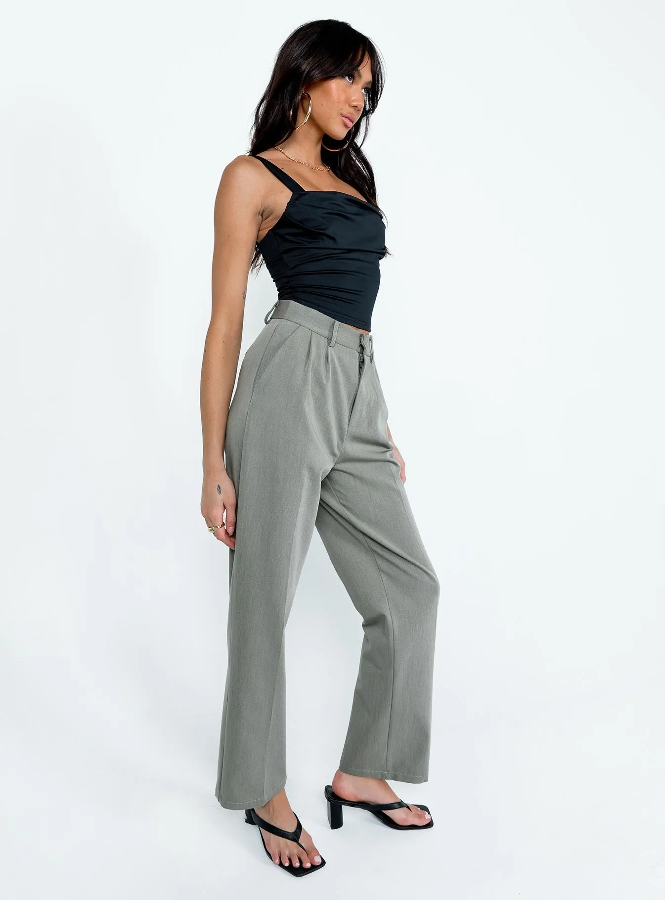 Street Style Commuter Fit Codi Pants Grey