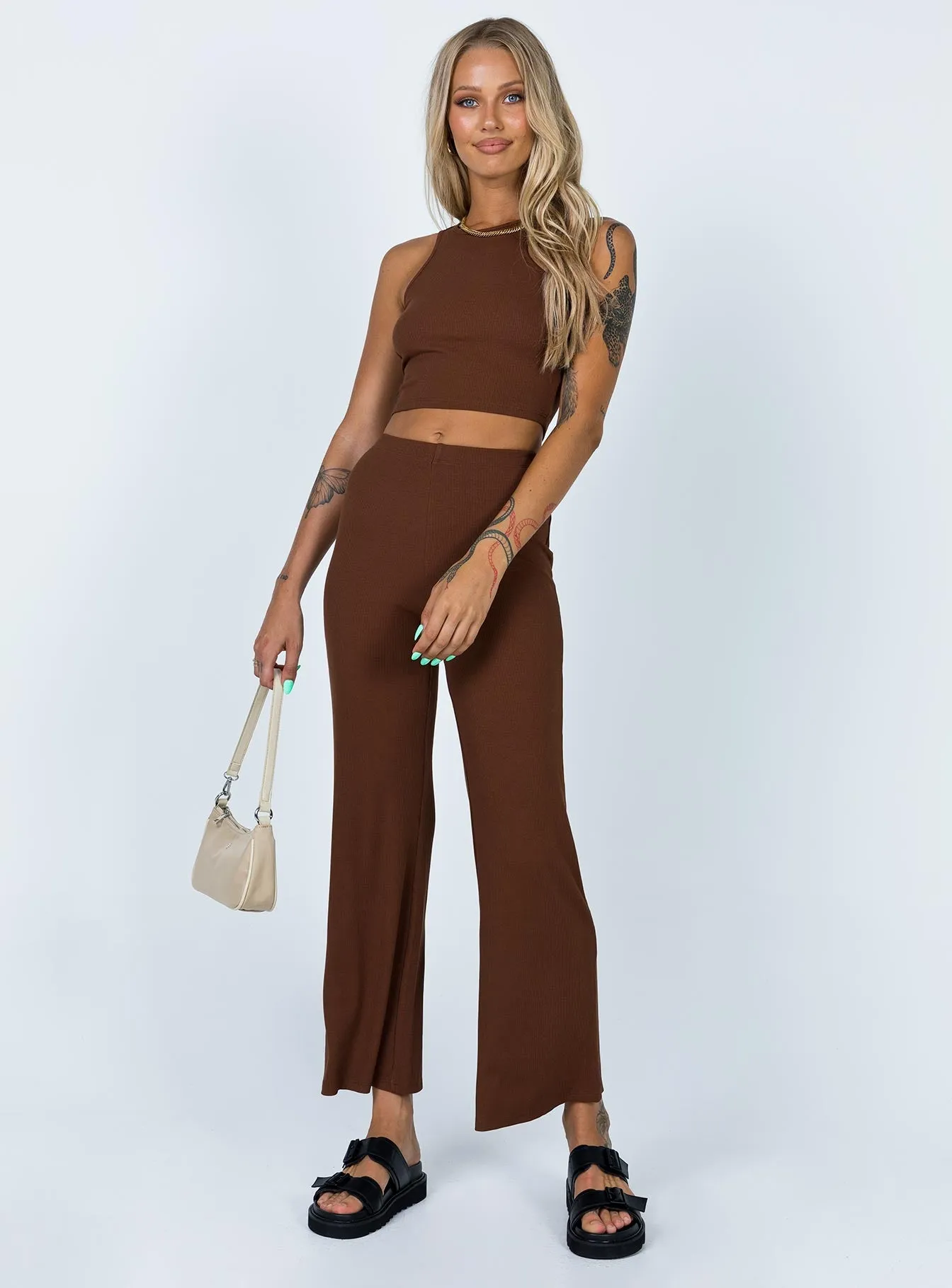 StretchMaterial Lined interior Marnie Set Chocolate
