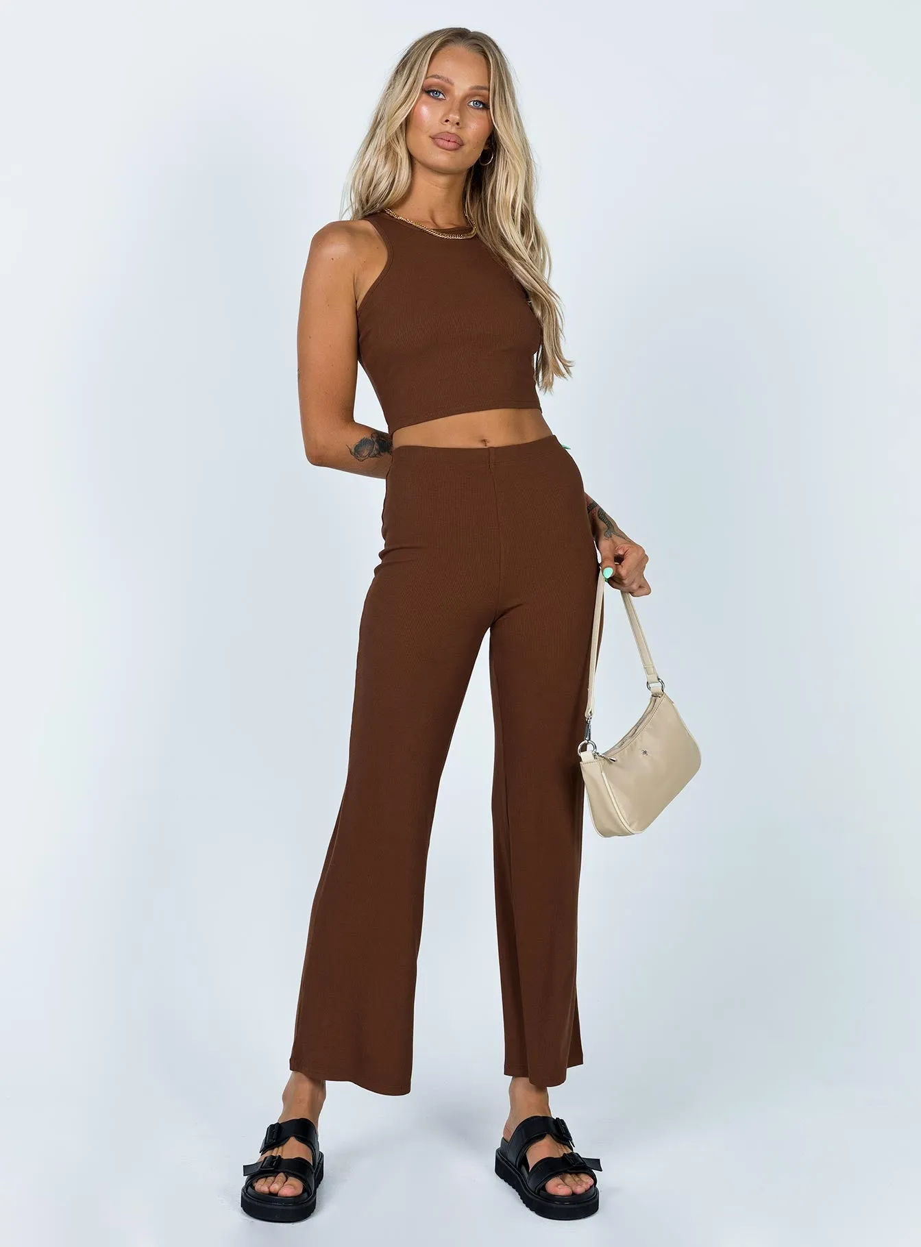 Marnie Set Chocolate Mid Rise TouchscreenCompatiblePockets