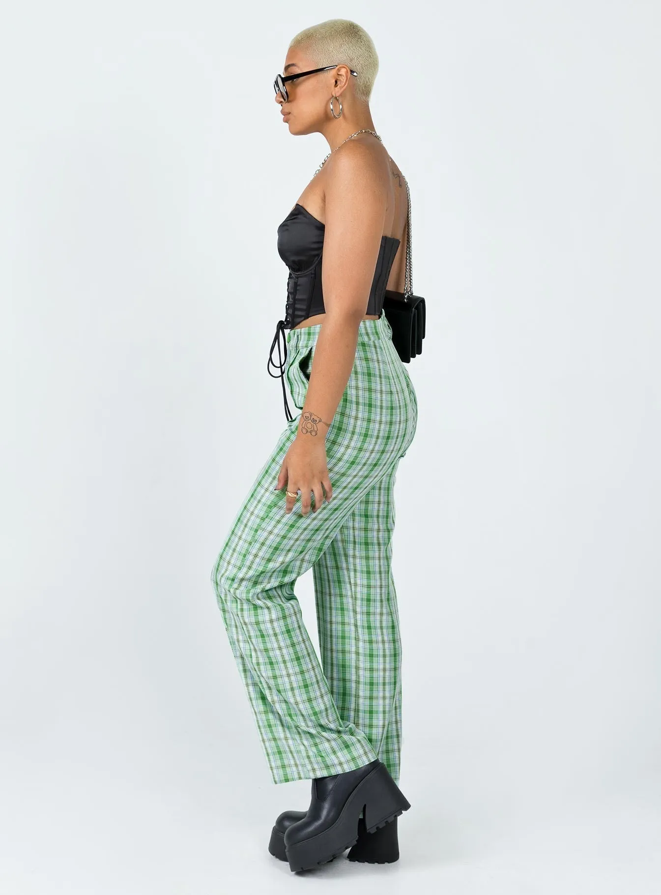 Side zipper Relaxed Vibe Wiluna Pants Green