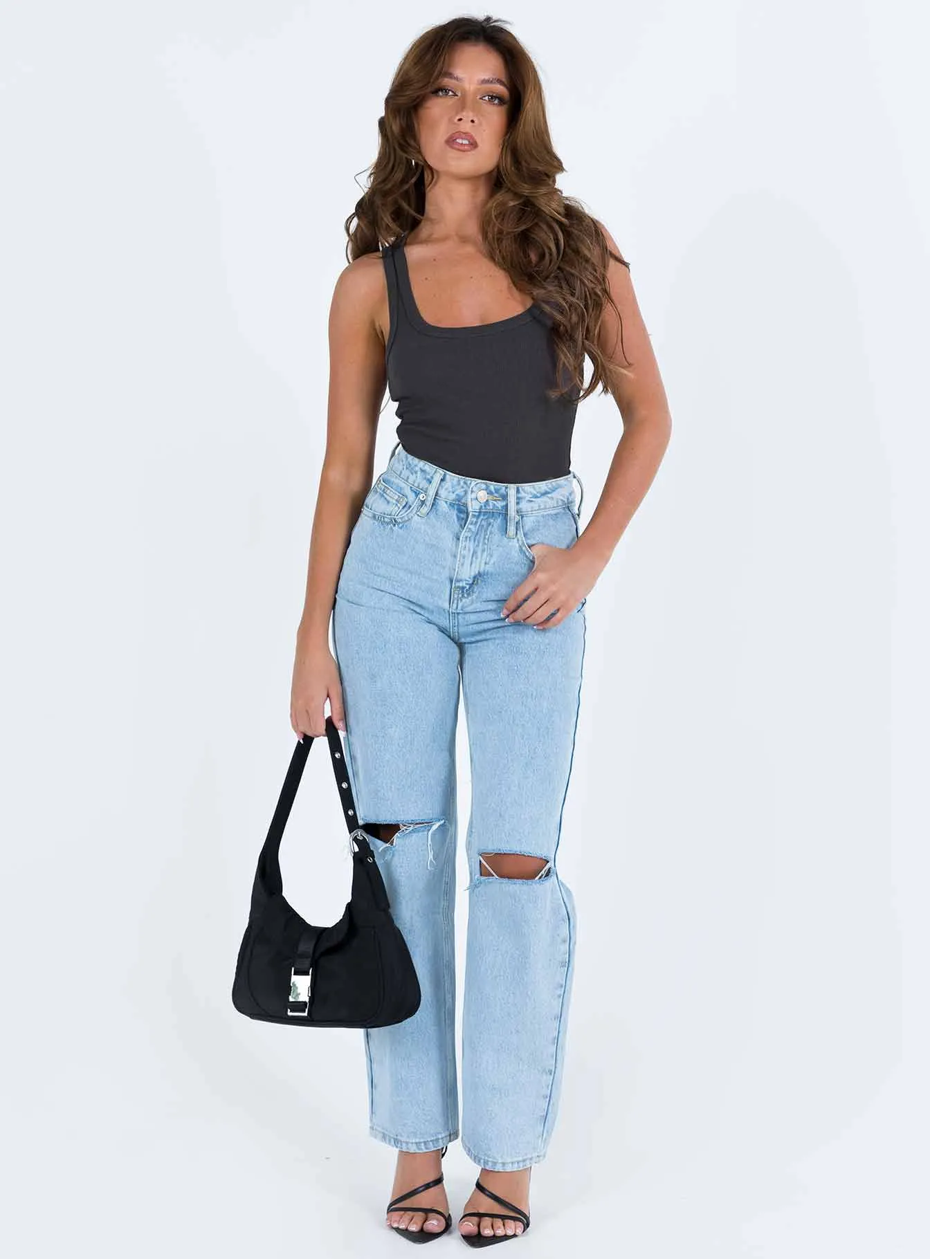 Camellia Bodysuit Slate Grey Petite long torso bodysuit sexy bodysuit