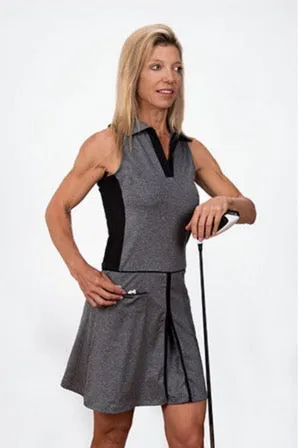 New Scratch 70 Lizzie Sleeveless Color-blocked Golf Dress - Gray Size M MSP$120 Classic Cut