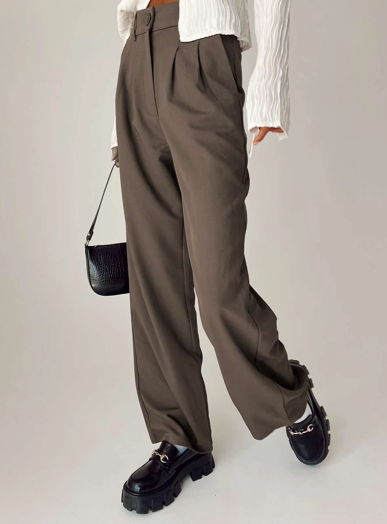 Archer Pants Dark Brown Wide-leg cut