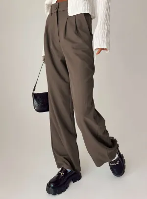 Archer Pants Dark Brown Wide-leg cut