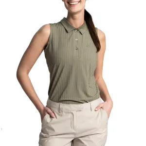 Flex Fit Cross Women's Andrea Sleeveless Polo Golf Shirt - Leaf Clover