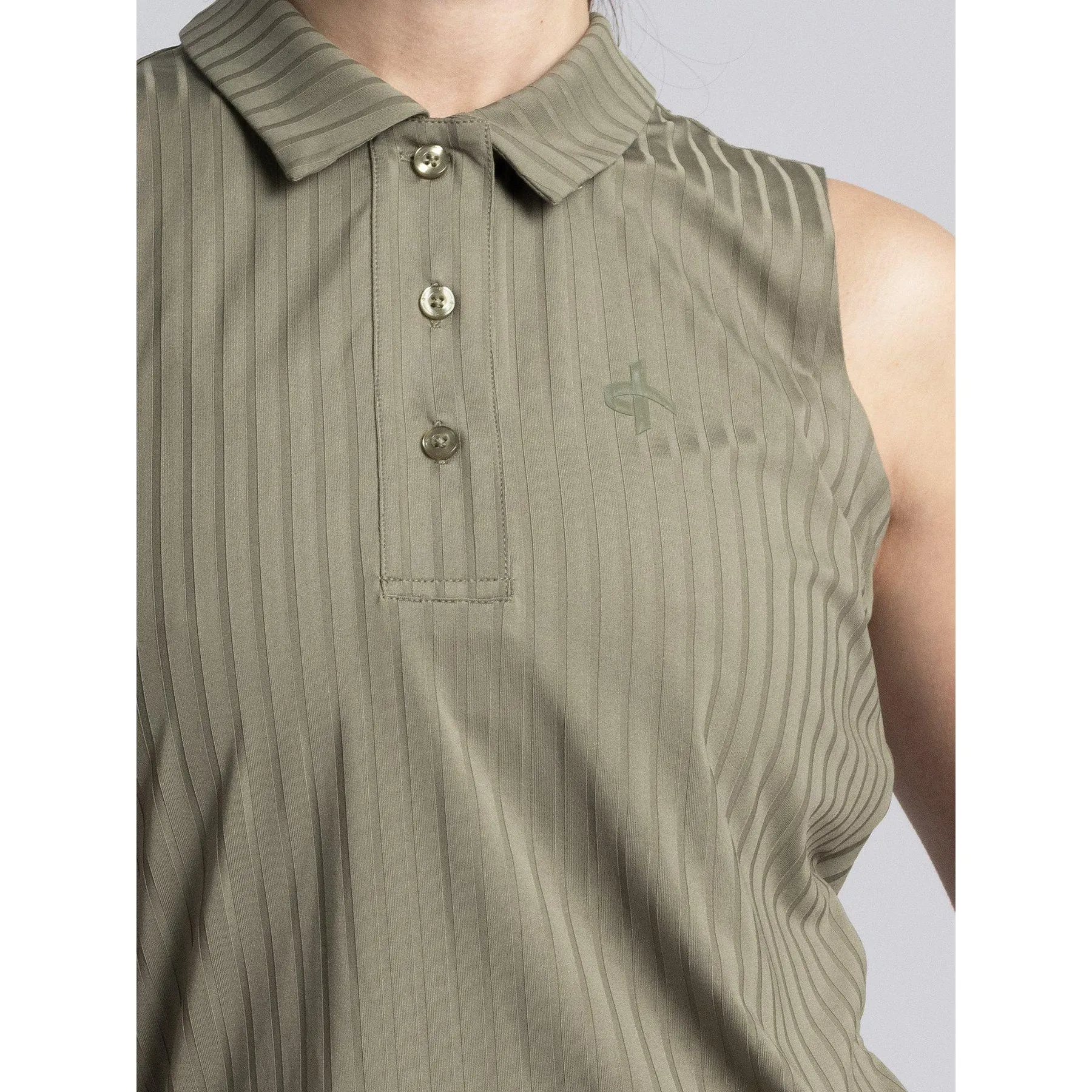 Casual Fashion Cross Women's Andrea Sleeveless Polo Golf Shirt - Leaf Clover