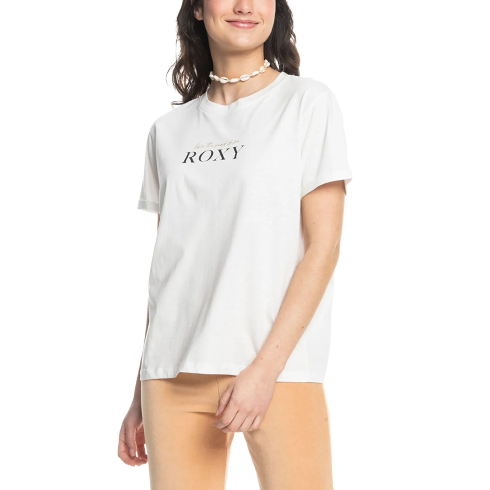 Roxy Womens Noon Ocean Short Sleeve Crew Neck T-Shirt Hypoallergenic Textile