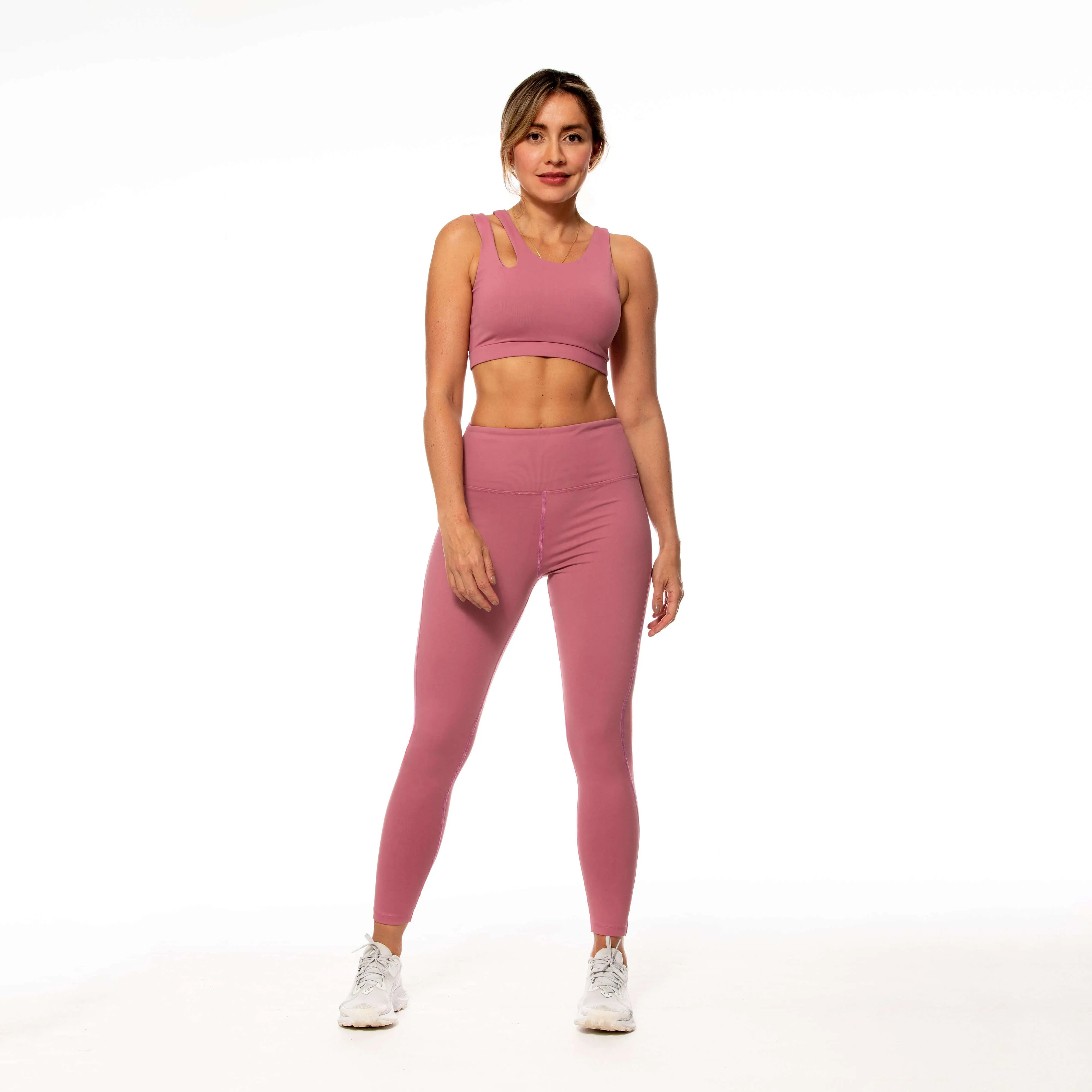 Petite Size Casual Day Leggins Solido Rosa Femenino