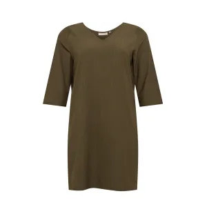 Women's Plain Solid Dress,Olive Countryside-Style Must Have