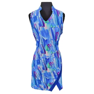 Regular-fit New Tzu Tzu Kaia Brushstroke Dress Size XL - Blue MSP$199