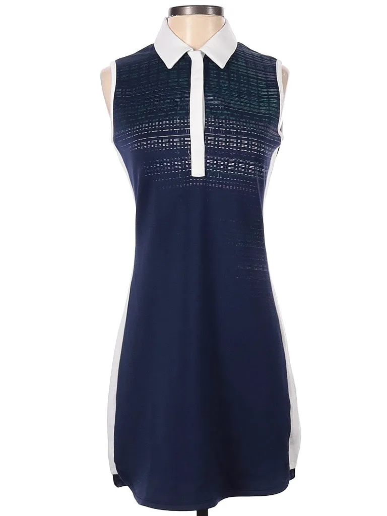 PGA Tour Navy Print Sleeveless Golf Dress w/White Accents Size XS All Timewear