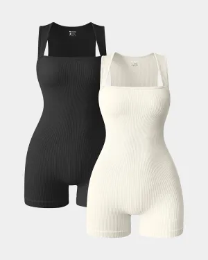 Square Neck Sleeveless Rompers Fine Beach