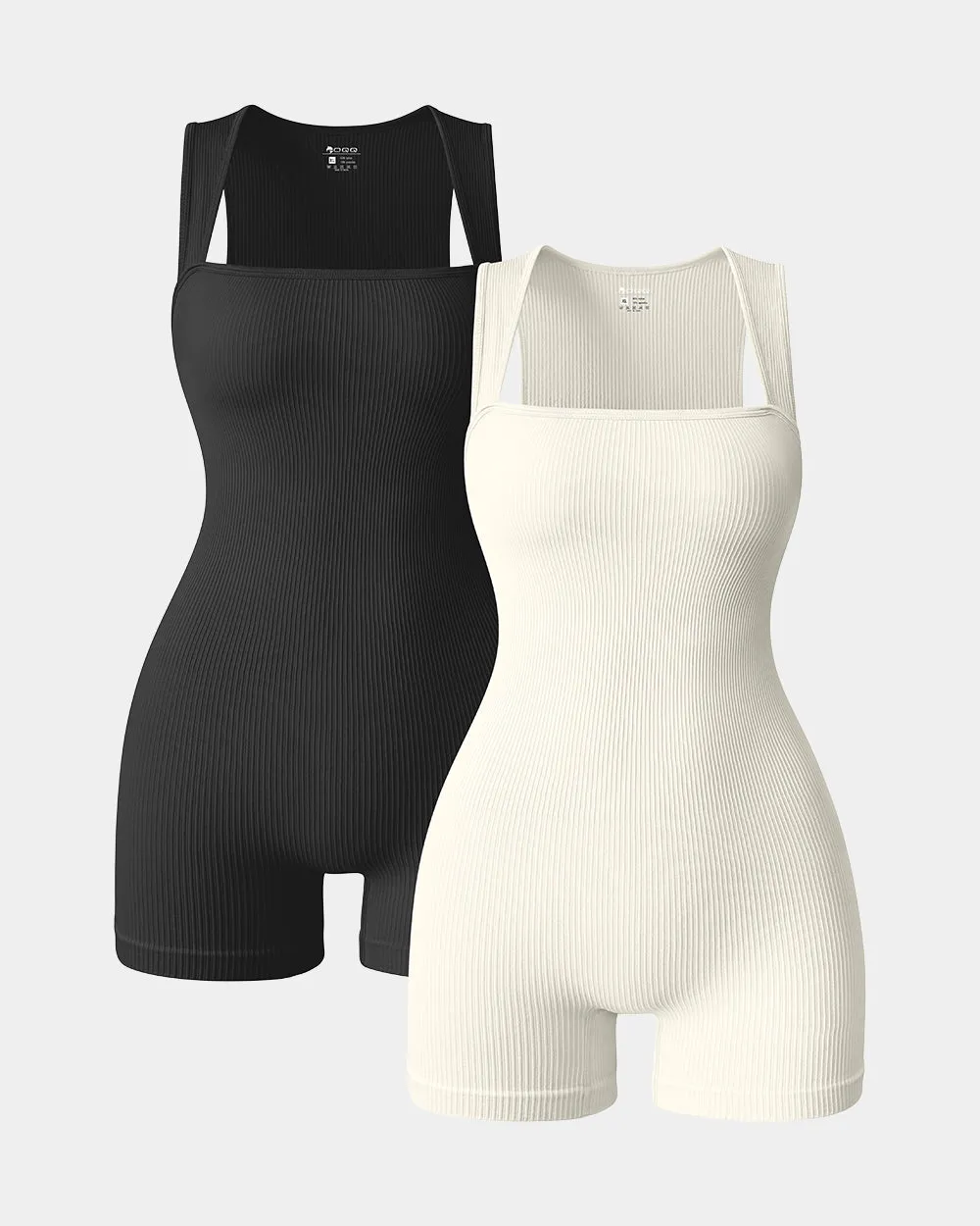 Square Neck Sleeveless Rompers Luxury Neutral