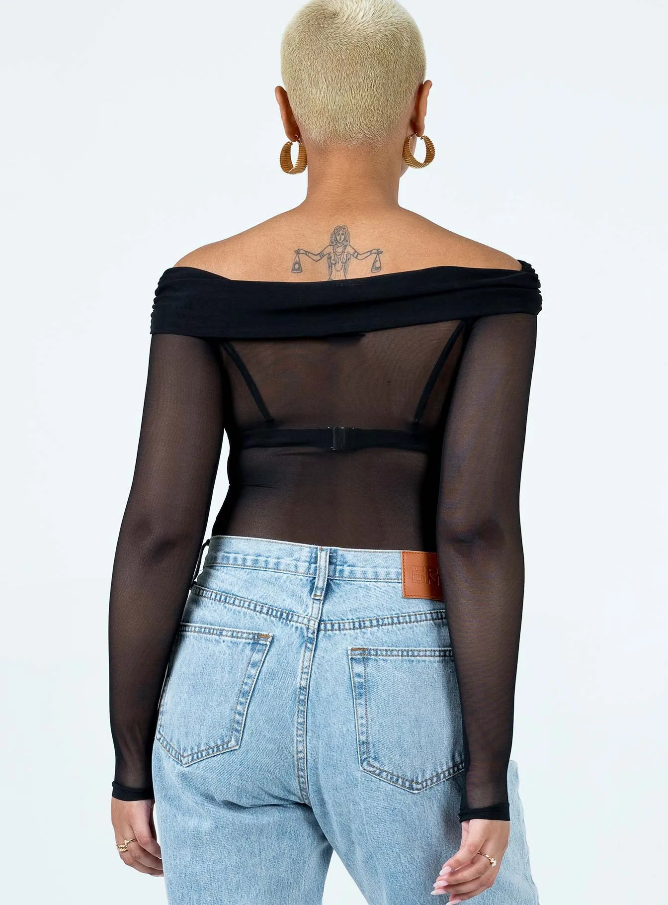 closet staple bodysuit smart casual bodysuit Marek Off Shoulder Bodysuit Black