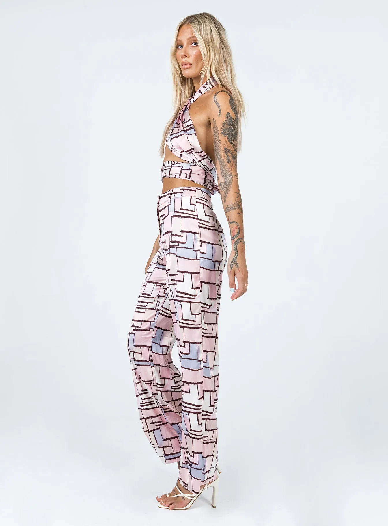 Core Basic Timeless Design Sara Pants Pink Multi