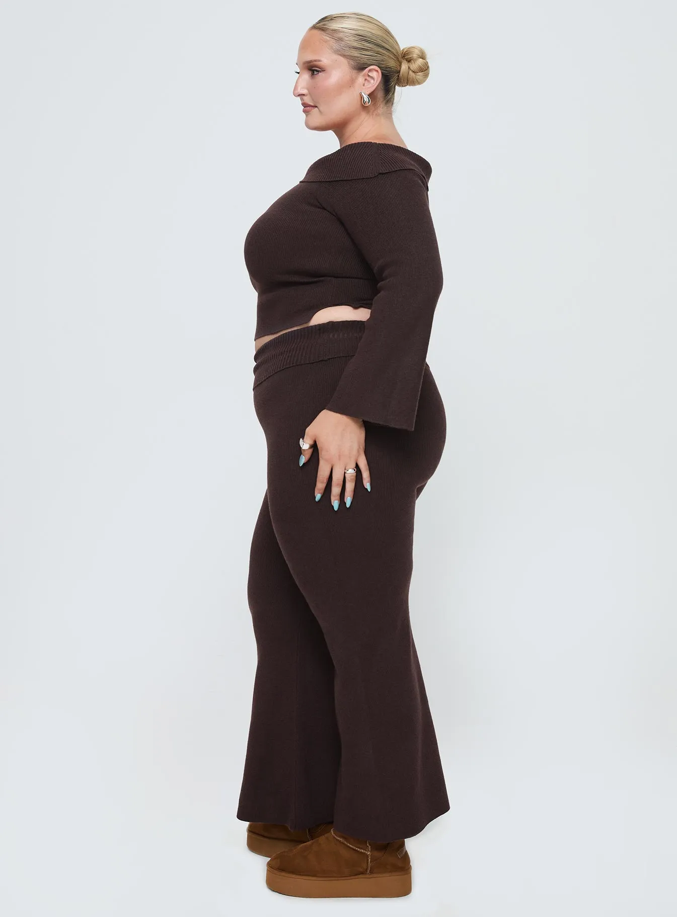 Try Me Knit Pants Chocolate Curve UV Protection RecyclablePackaging