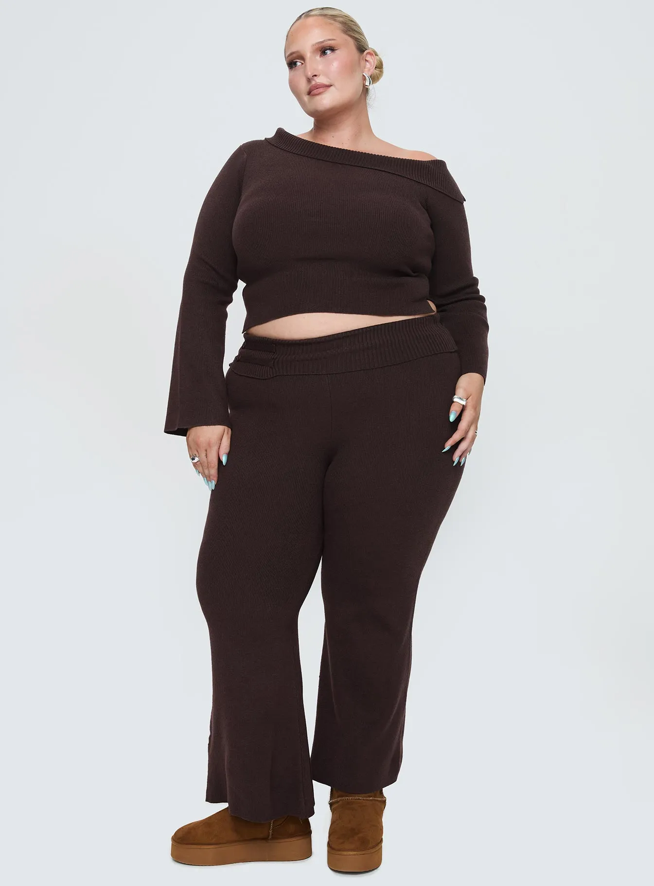 Noise Reduciting Fabric Try Me Knit Pants Chocolate Curve
