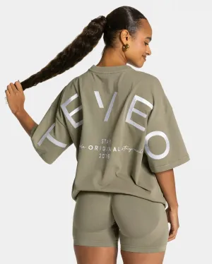 Seasonal Trend Signature Oversized T-Shirt "Khaki"