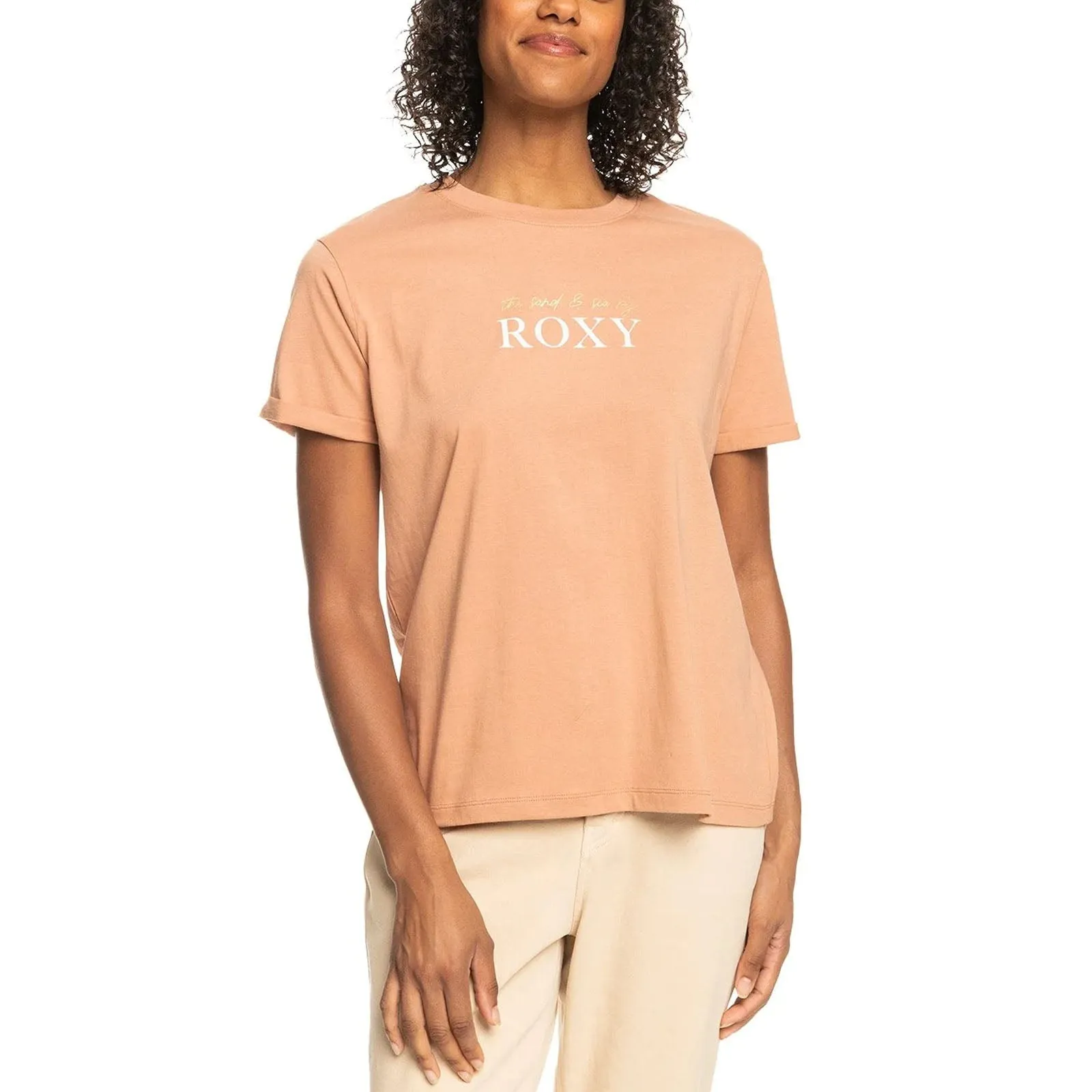 Smooth Finish Roxy Womens Noon Ocean Crew Neck T-Shirt