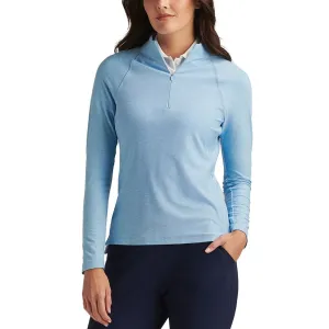 Music Mood Glass Fit Peter Millar Women's Melange Raglan Sleeve 1/4 Zip Midlayer - Bonnet