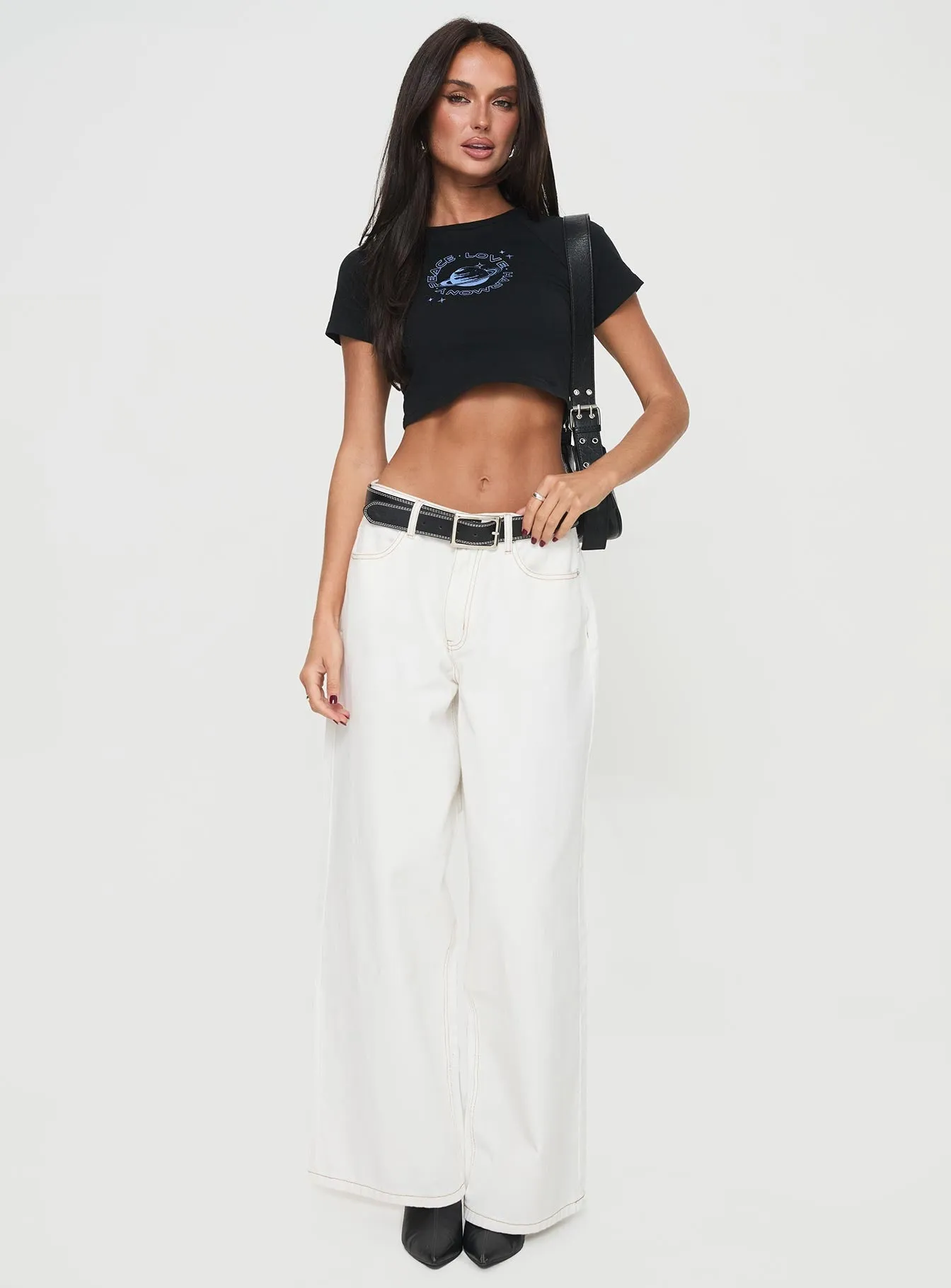 Denim combination Cassiul Baby Tee Black