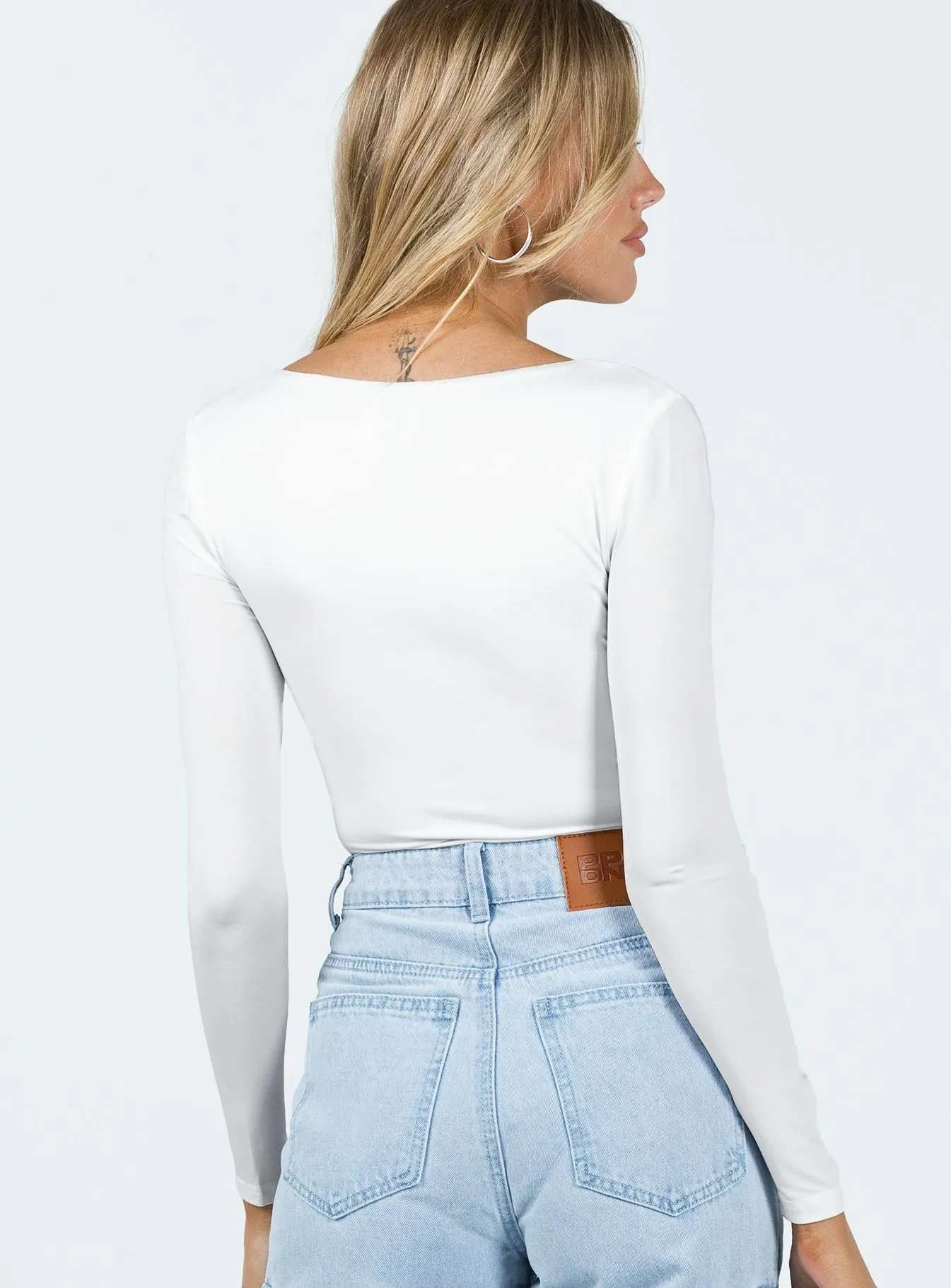 lingerie bodysuit Alberta Long Sleeve Bodysuit White