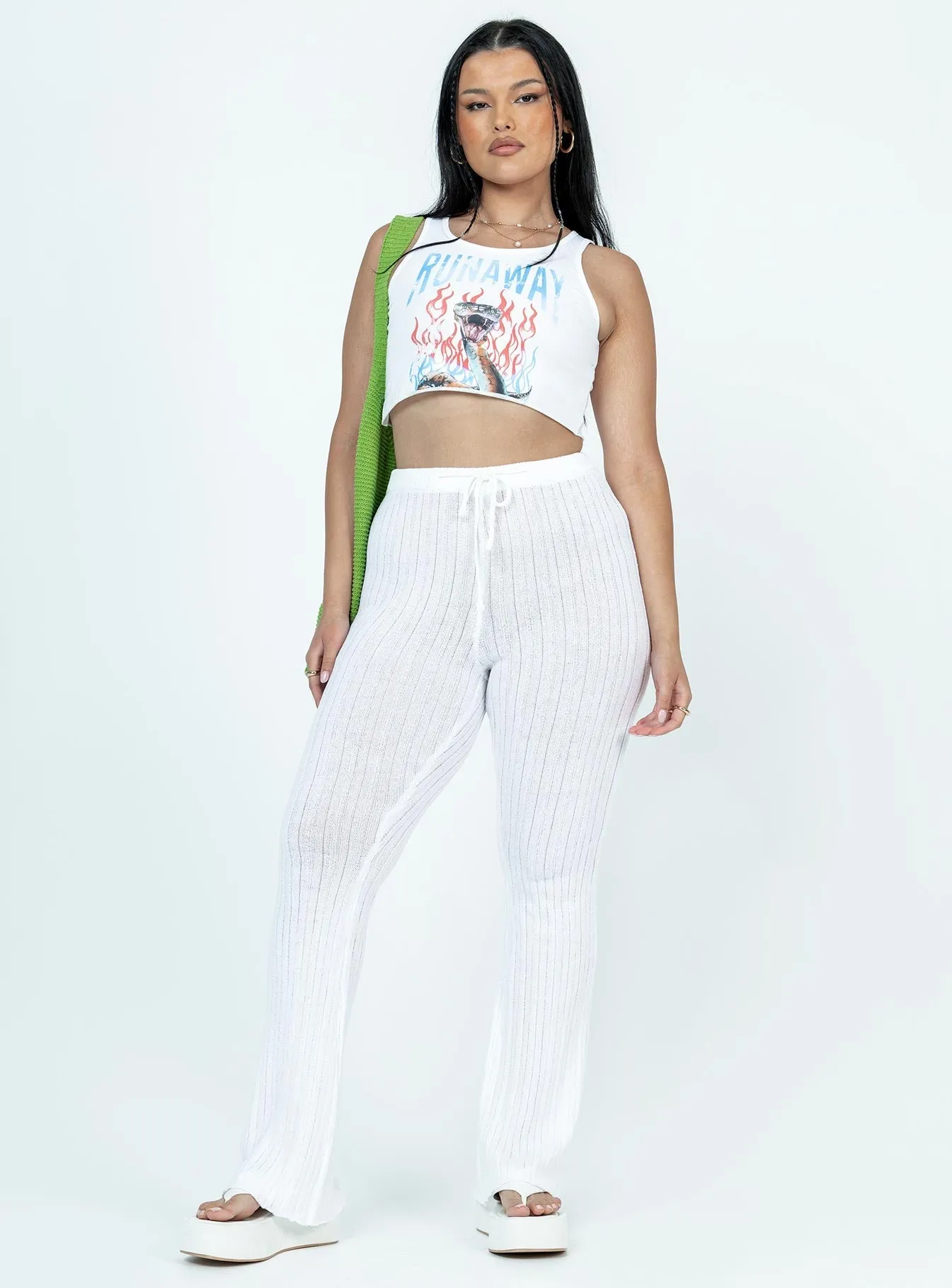 Soft Texture Santorini Knit Pant Ivory