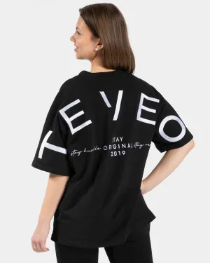 Pilling Resistant Finish Comfortable and Chic Signature Oversized T-Shirt "Schwarz"