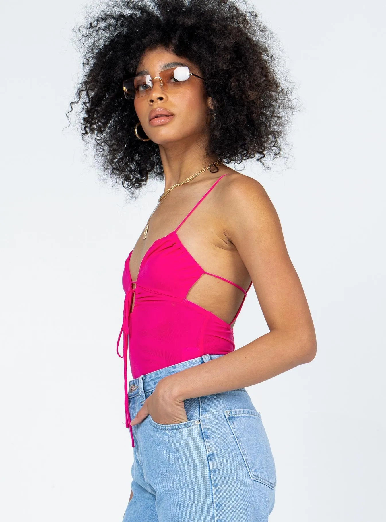 Merlin Bodysuit Pink zipper bodysuit teen bodysuit