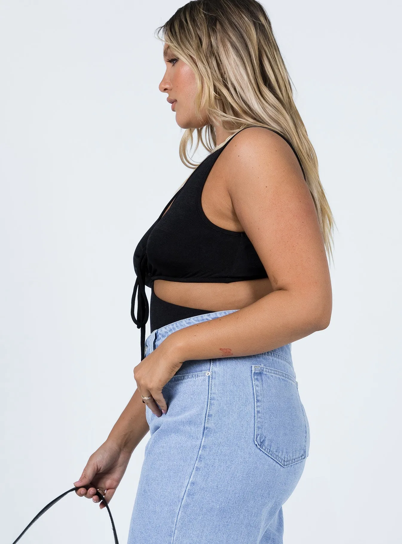 Finlay Bodysuit Black basic bodysuit knit bodysuit