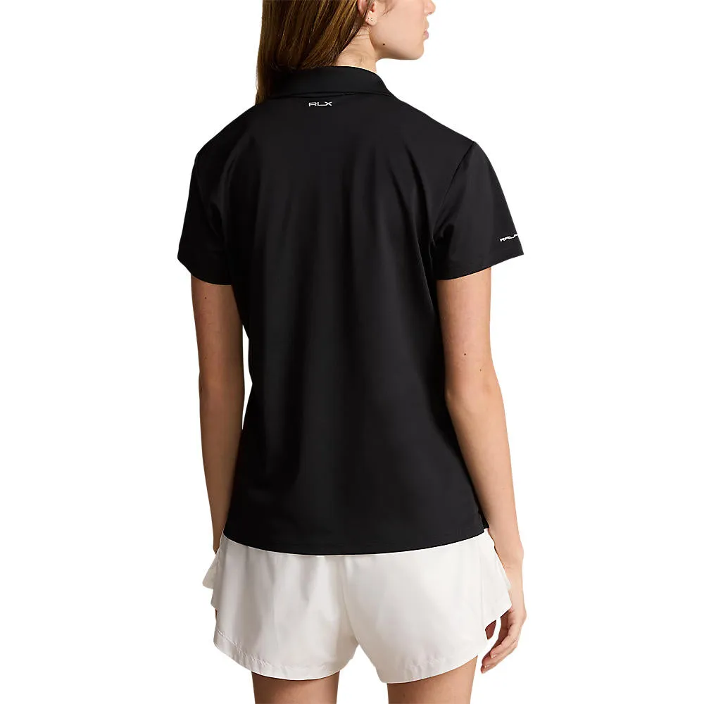 HypoallergenicMaterial BreathableMesh RLX Ralph Lauren Women's Tour Performance Golf Shirt - Polo Black