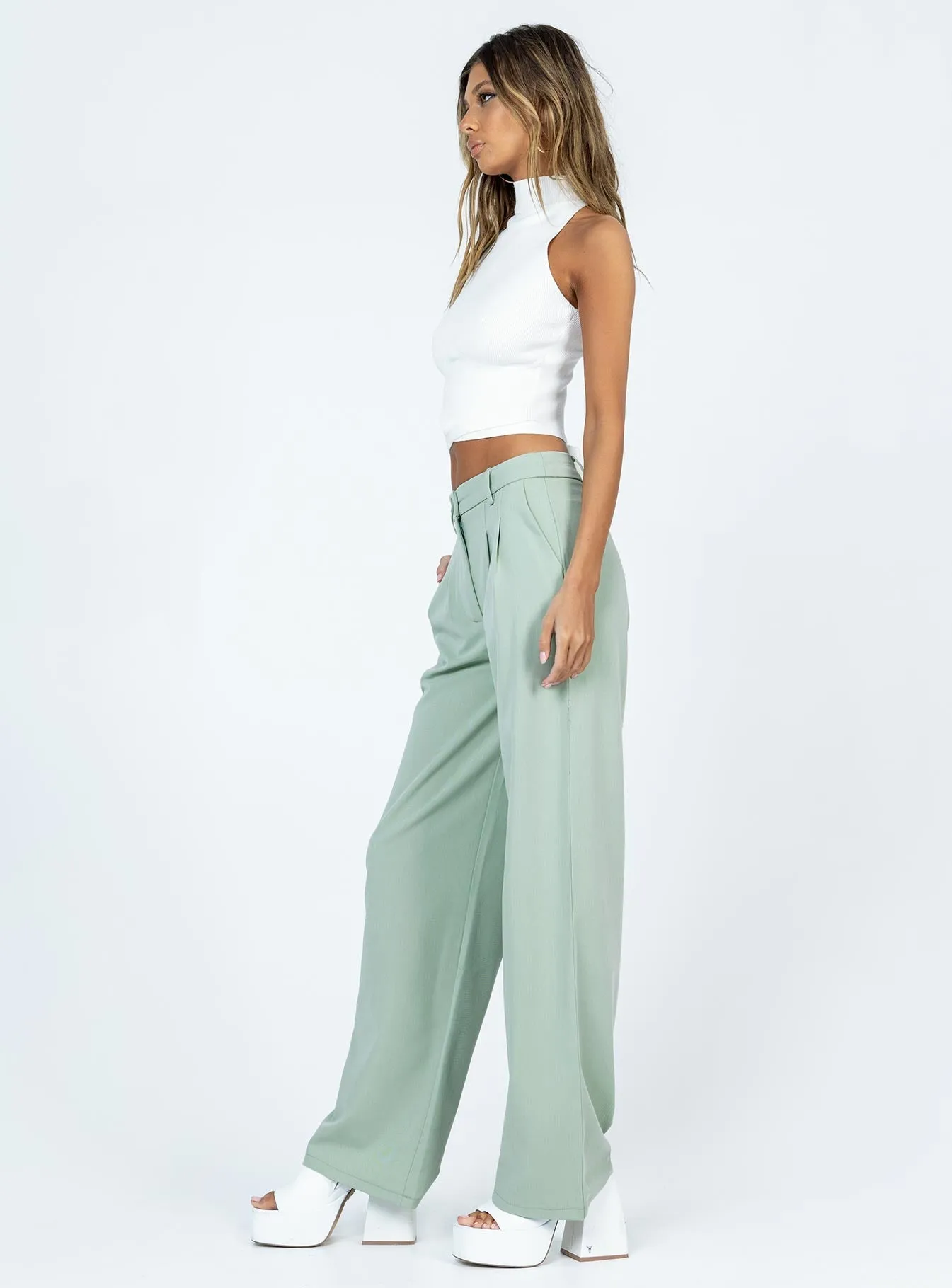 Smooth Texture Fashionable Appeal Archer Pants Green