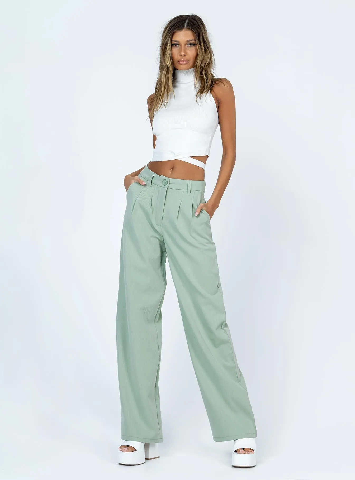 Archer Pants Green Durable Waistband