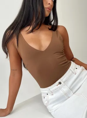 comfy bodysuit bodycon bodysuit Sosie Bodysuit Brown