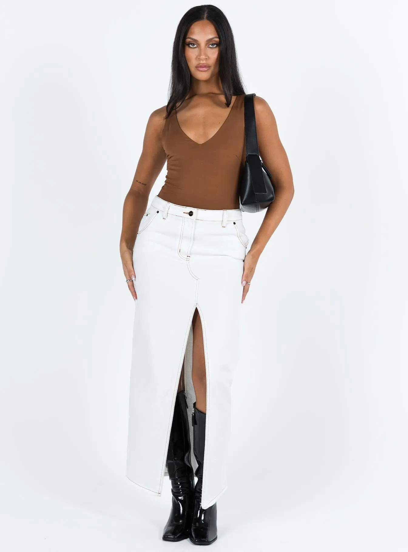 Sosie Bodysuit Brown swim bodysuit athleisure bodysuit