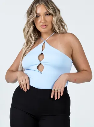 Lottie Bodysuit Blue asymmetrical bodysuit