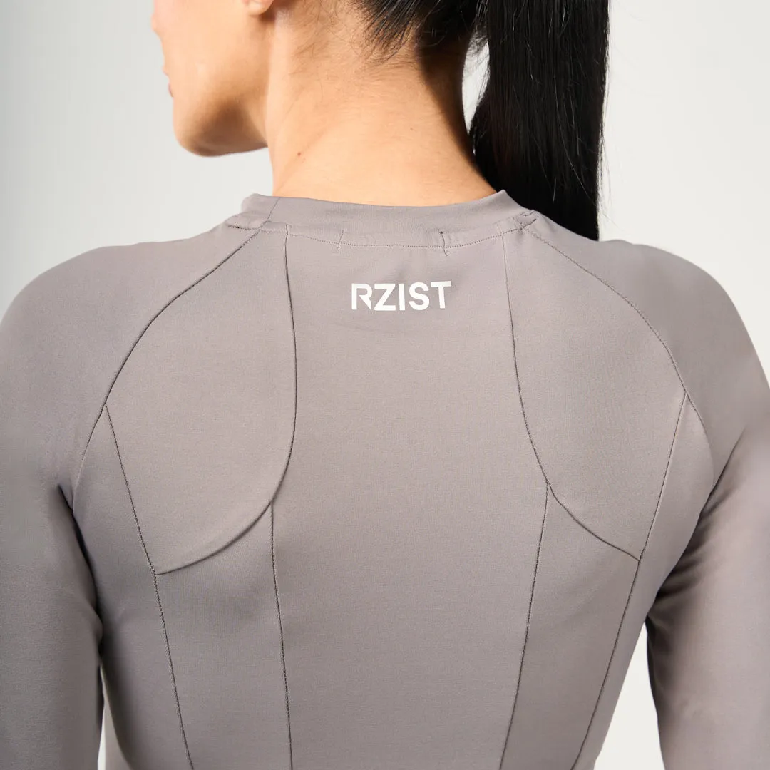 Stretchy Fit Cool Layering Performance Long Sleeves Tee - Dark Grey