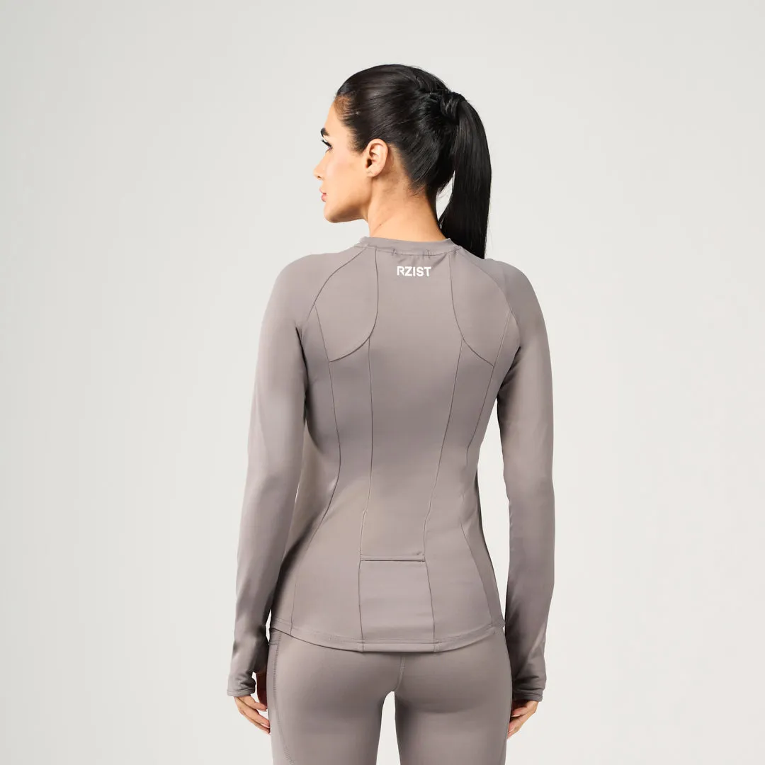 Performance Long Sleeves Tee - Dark Grey Colorfast Material
