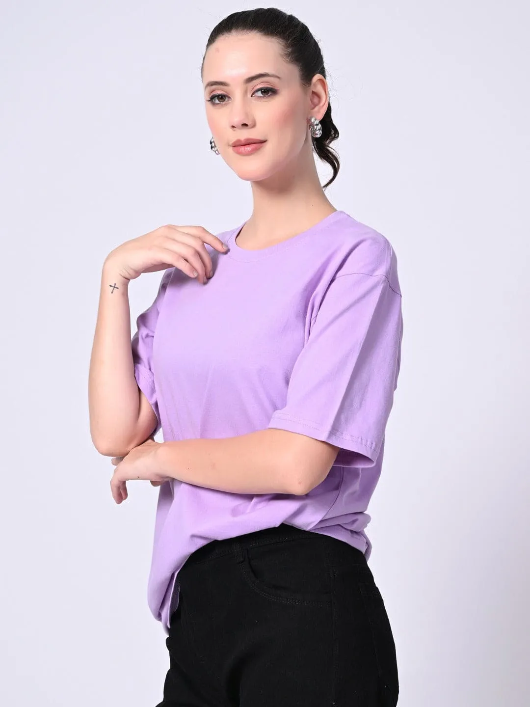 Timeless 100% Cotton Solid T-shirt - Lavender Unisex Fit