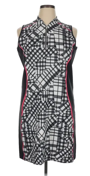 Mood Booster Tail Black & White Patchwork Print Sleeveless Golf Dress Size XL MSP$100