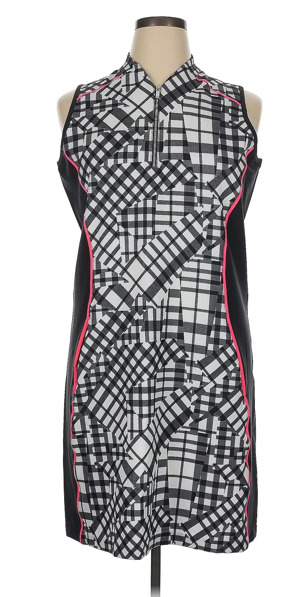 Mood Booster Tail Black & White Patchwork Print Sleeveless Golf Dress Size XL MSP$100