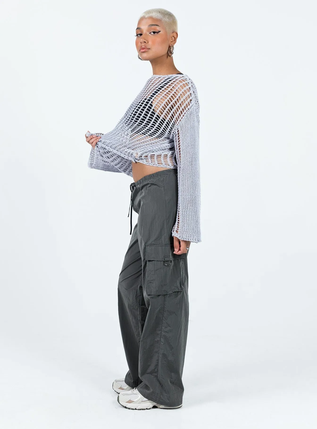 Fernando Parachute Pants Slate relaxed shape
