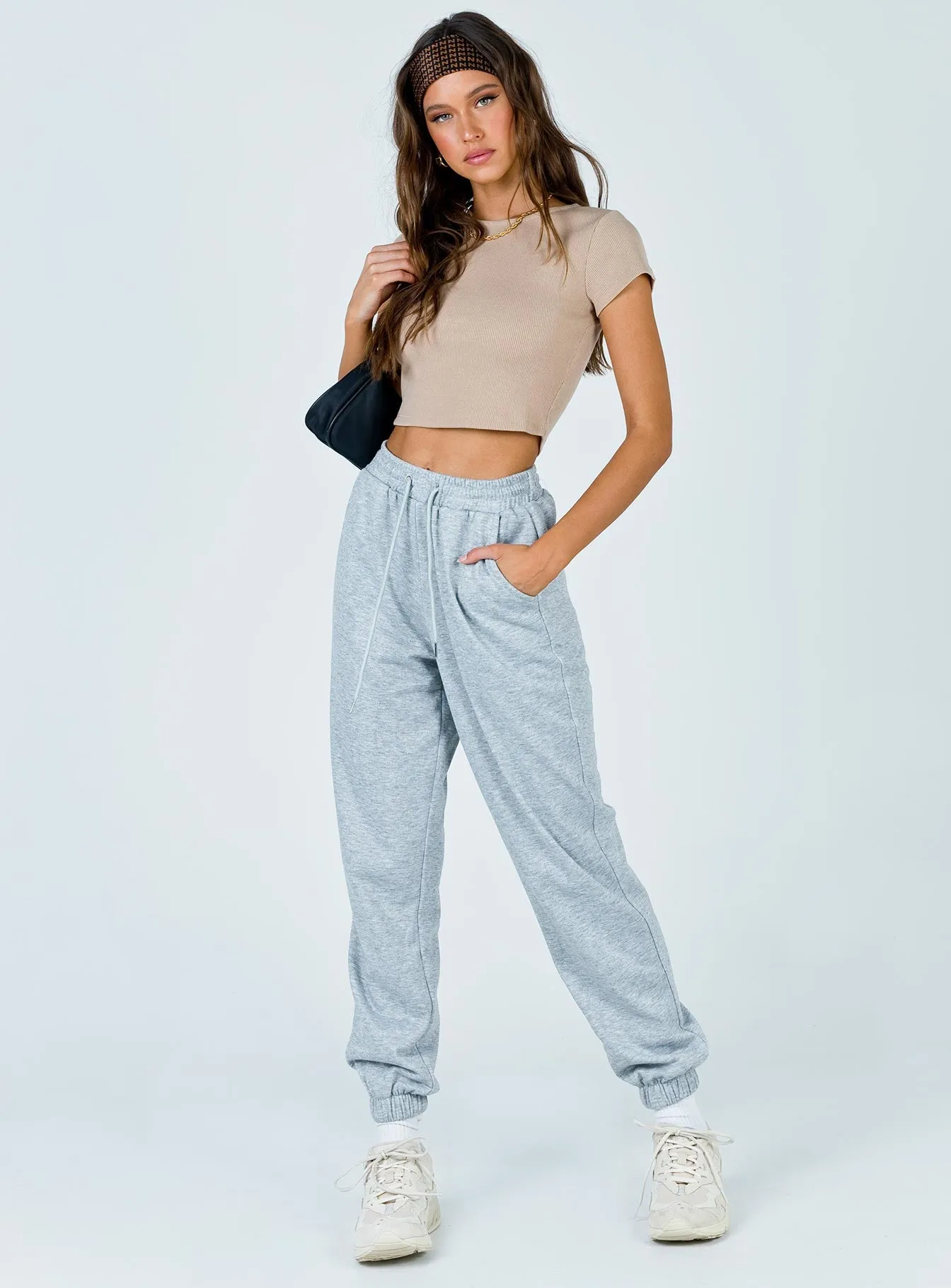 Fit for Any Season Beaded details Classic Cropped Tee Beige Eco