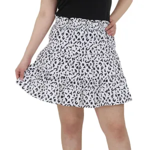 Smooth Texture Anti Static Lining Women's Printed Skirt,Black/White