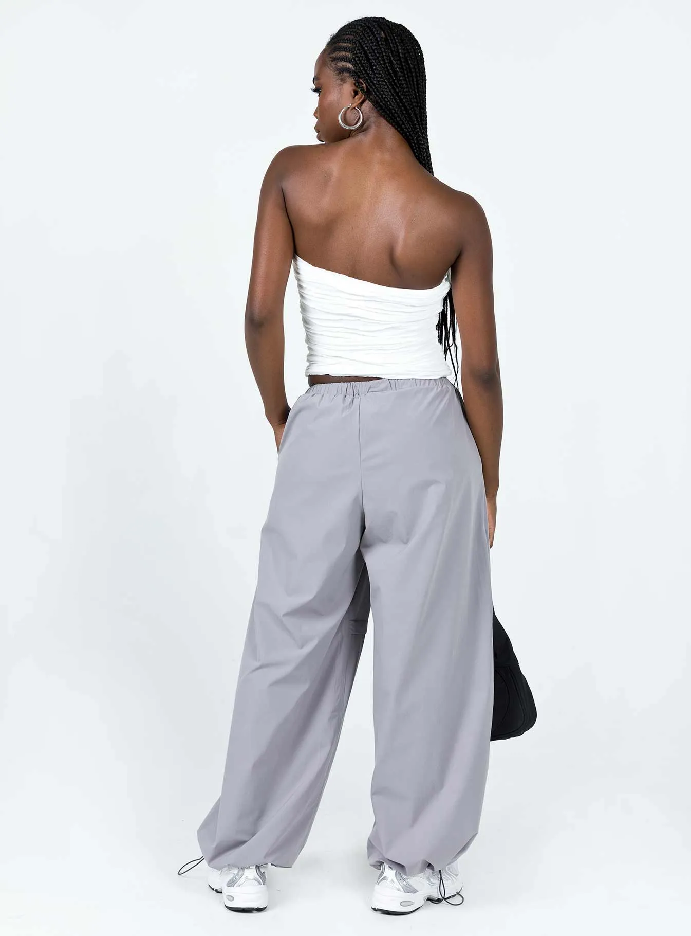 Jason Parachute Pants Grey SoftCottonBlend Perfect Length