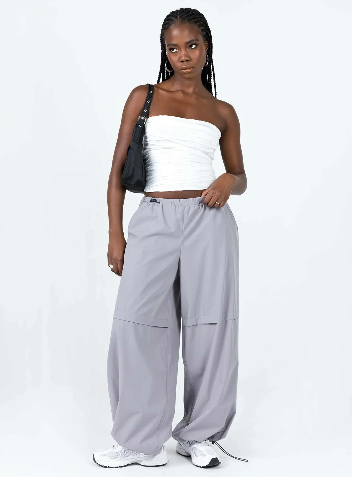 Stretch waistband Sleek Comfort Jason Parachute Pants Grey