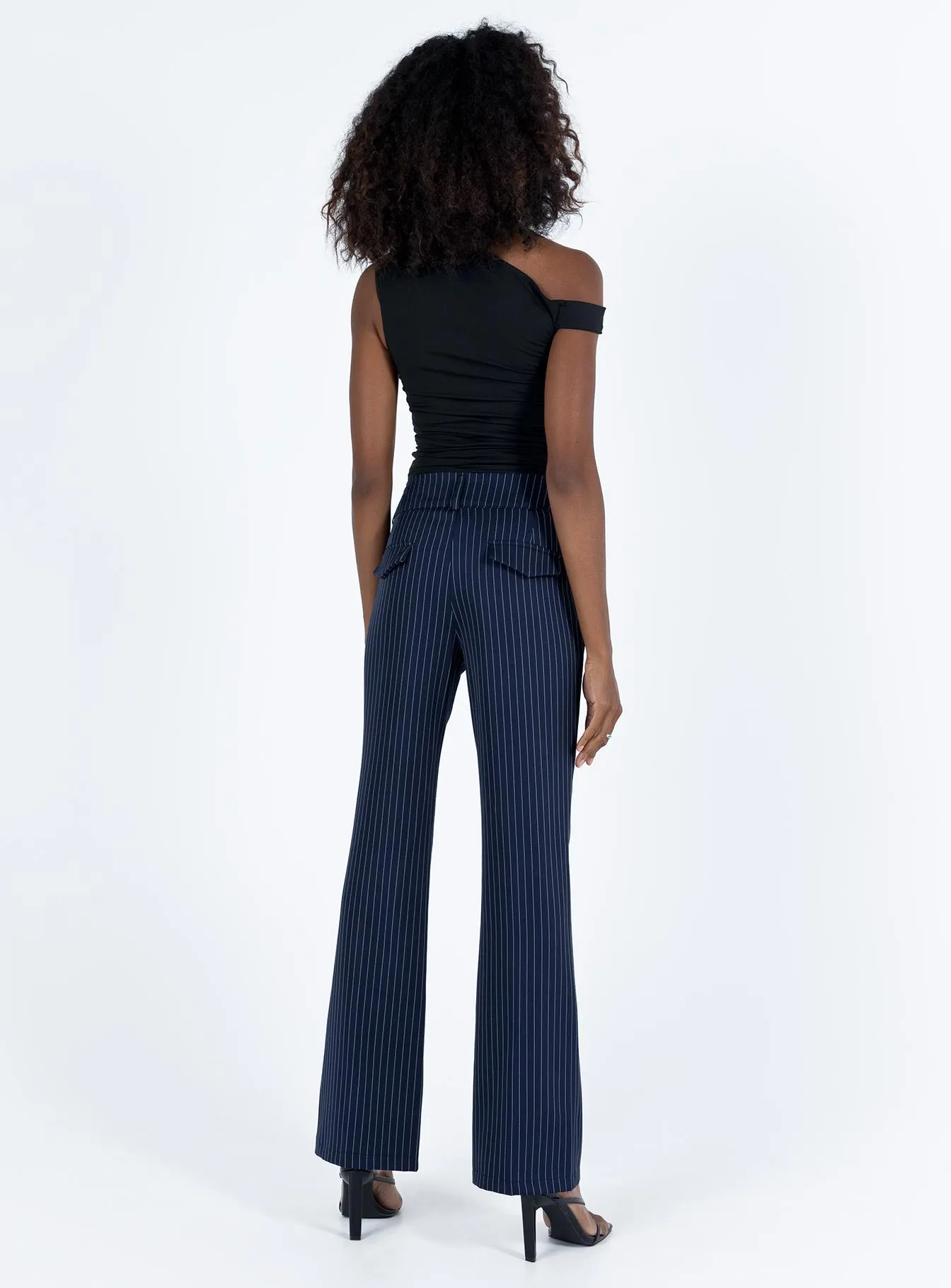 Archette Pant Navy Pinstripe Basic Stretch